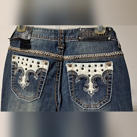 Premier Sz 5/6 Low Rise Skinny 'Bold Pockets*Stitching*Button' Jeans - Picture 15 of 15